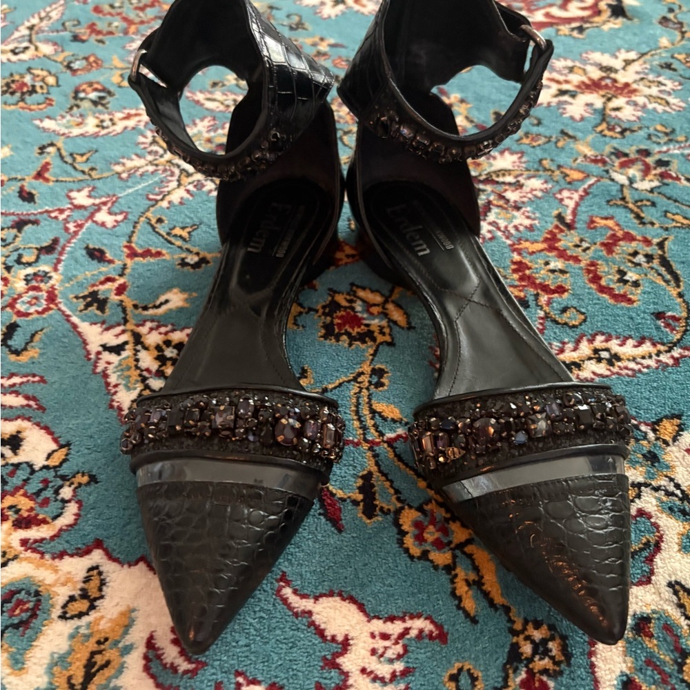 Erdem by Kirkwood Elegant Black Embellished Women's Shoes, size 40 - Picture 8 of 10